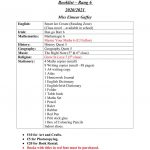 6th class booklist 2020-2021